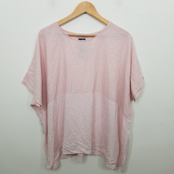 Made in Italy Lagenlook Linen Blend  Oversized Floaty Blend Blouse OS - Picture 1 of 9